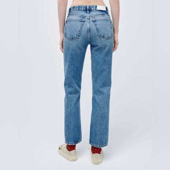 RE/DONE Stove Pipe straight leg jeans in cool blue size 23 - Picture 2 of 10